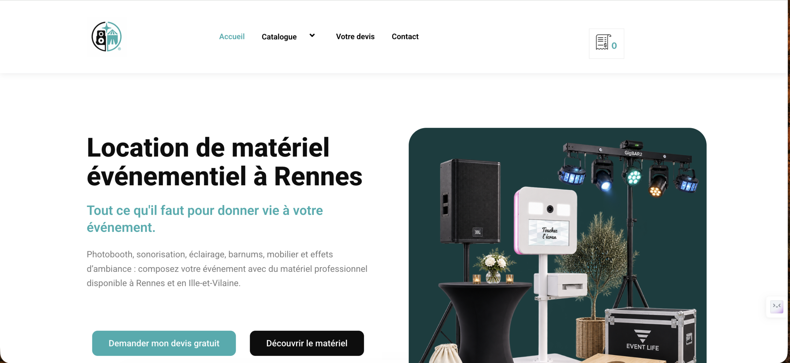 Site d’Event Life, location de matériel événementiel à Rennes